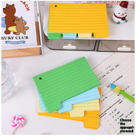 Blocs-notes autocollants à feuilles mobiles, codés par couleur, pour classification de fiches indexées, avec pages intérieures horizontales, pour messages, de style américain transfrontalier