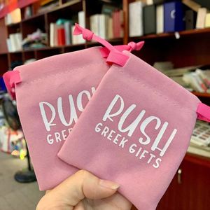 High Quality Fabric Velvet Jewelry Gift Pouches Custom Logo Velvet Gift Bag Mini Velvet <b>Drawstring</b> Bag With Silk Ribbon - Product Image 6