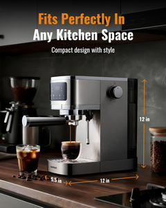 <span class=keywords><strong>Macchina</strong></span> per Espresso <span class=keywords><strong>Compatta</strong></span> 20 Bar in Acciaio Inox con Montalatte a Vapore - Product Image 4