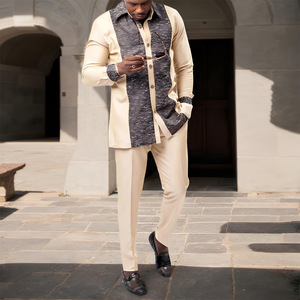 Tunique traditionnelle sénégalaise à imprimé baobab - Chemise ample pour <span class=keywords><strong>homme</strong></span> africain avec pantalon Ensemble Tissu Kente du Ghana <span class=keywords><strong>Agbada</strong></span> - Product Image 1