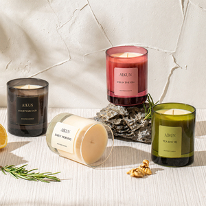 AIKUN - Frascos de Vidrio de Lujo de Alta Calidad para Velas Aromáticas para el Hogar, con Logotipo y Empaque Personalizados, 5.3oz, 8oz, 10.5oz, 15.8oz, 25oz - Product Image 3