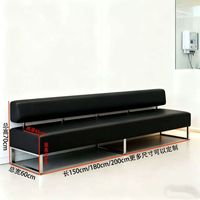 Banc long en métal moderne en forme de L, banquette pour hôpital, hôtel, hall d'entrée, canapé en cuir PU, mobilier commercial pour salle d'attente