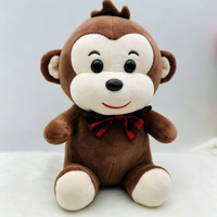 Peluche singe gentleman kawaii, animal en peluche doux avec nœud papillon à carreaux pour cadeaux d'enfants
