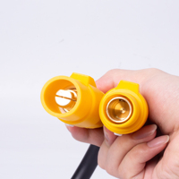 Cable de Extensión de Alimentación para Escenario PKnight Amarillo de 109 cm, Monofásico, con Bloqueo de Leva, Alimentación CA, de Alta Resistencia, con 1 Año de Garantía para Iluminación