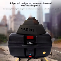 Super promotion de septembre : Top case moto en PP, étanche et antichoc, 45L, noir, grande capacité pour trajets quotidiens, directement de l'usine OEM