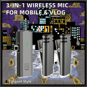 Mini Microphone à Condensateur Omnidirectionnel 3-en-1 pour Enregistrement Vidéo <span class=keywords><strong>YouTube</strong></span> Téléphones Mobiles Clip de Collier de Revers-Vlogs Sans Fil - Product Image 2