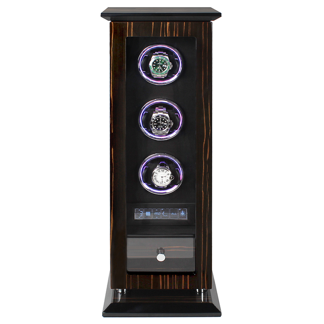 Factory Direct Sale Wholesale Fingerprint Lock Watch Winder Automatic Box Winder Led Watch Winder for Watch Shop