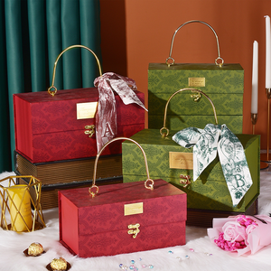 luxury cardboard book shaped box custom paper gift box with handle for wedding