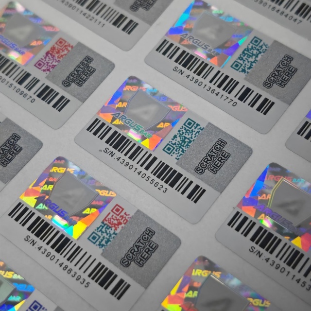 Authenticity Certificate 3D Laser Holographic PET Label Stickers with QR Code Adhesive Sticker for Wig and Photo Frame Use