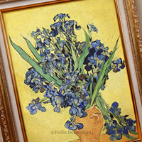 Peintures de paysages et de fleurs de Van Gogh, impression haute définition, art mural suspendu, cadre en bois, toile de luxe, décoration de la maison, mariage