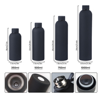 Logo personnalisé 500Ml givré doux au toucher double paroi isolé sport flacons sous vide et thermos bouteille d'eau de fitness en acier inoxydable