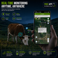 GUPTOMES S15 Rastreador de Ganado con Geocerca, Collar GPS 4G LTE IP68 de 30k MAh para Alertas de Escape de Ganado y Seguridad en Ranchos