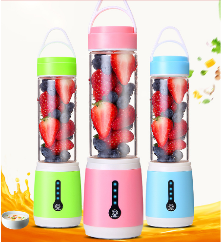 Factory Sale 4000mAh Mini USB Portable Blender Cup Smoothie Fruit Juicer Battery Electric Manual Glass Housing