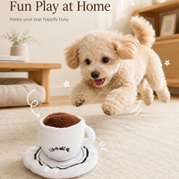 Jouet interactif pour chien en forme de tasse à café, peluche douce, sonore (BB), à mâcher, pour petits chiens et chiots