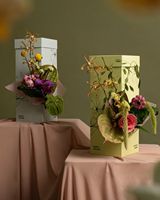 Boîtes fines personnalisées imprimées en couleur, emballage floral créatif, cadeau de mariage pour fleuriste, faveurs de fête, boîte à fleurs portable pour la fête des mères