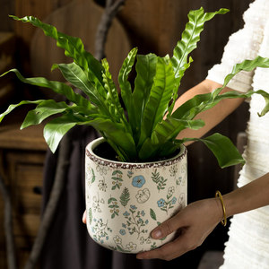 Pot de fleurs en céramique vintage, design rustique de ferme, pour plantes succulentes, orchidée papillon, balcon créatif, pot extérieur - Product Image 3