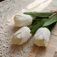 Grandes fleurs artificielles en PU en forme de tulipe, bouquet de fleurs de mariage, fausses tulipes, décoration de la maison, arrangement floral pour table de fête
