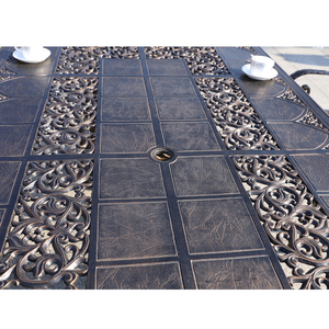 Set da Pranzo in Alluminio Pressofuso di Alta Gamma <span class=keywords><strong>per</strong></span> Patio, Giardino e Nuova Terrazza di Ristorante, Tavolo e Sedie <span class=keywords><strong>per</strong></span> Uso <span class=keywords><strong>Esterno</strong></span> - Product Image 5