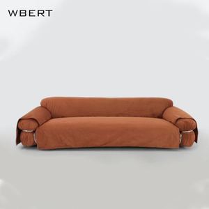 Wbert โซฟากำมะหยี่ฝ้า, โซฟาหุ้มเบาะเส้นตรงกลางศตวรรษที่ทันสมัยแสงหรูหราเฟอร์นิเจอร์สำหรับการต้อนรับของโรงแรม - Product Image 2