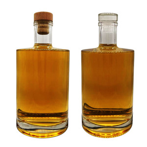 Rỗng 700ml tinh thần chai thủy tinh tùy chỉnh vòng 750ml Whisky Vodka Chai thủy tinh với nút chai bằng gỗ mini 250ml 500ml rượu chai - Product Image 2