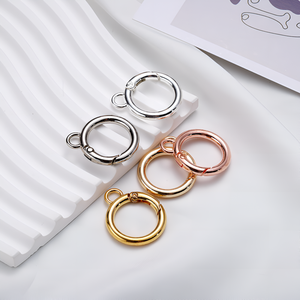 Gold Silver Rose Gold Spring O Ring <strong>Hook</strong> with Small <strong>Loop</strong> Charm Connector Metal Buckle Hanging Hardware Jewelry Accessories - Product Image 3