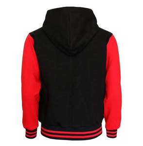 Veste universitaire à capuche personnalisée confortable avec manches en cuir coupe-vent respirante pour unisexe, vêtements décontractés d'hiver - Product Image 3