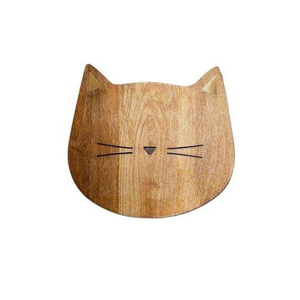 Tabla de cortar de madera con forma de gato, con acabado natural suave, diseño resistente, ideal para cortar frutas y verduras - Product Image 5