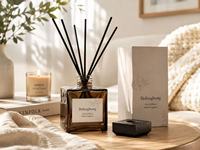 Coffret Cadeau de Diffuseurs à Bâtonnets Carrés 50ml 100ml 200ml en Verre, Ventes Flash, Diffuseurs Naturels de Luxe pour la Maison avec Bouchon Couronne