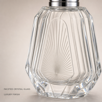 Flacon de parfum vide en verre facetté personnalisé avec bouchon en métal argenté, flacon atomiseur octogonal rechargeable en gros