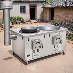 Poêle à <span class=keywords><strong>bois</strong></span> rurale en acier inoxydable 304 extra-épais, mobile, multifonction, avec anneau <span class=keywords><strong>de</strong></span> cuisson, pour usage domestique, économe en énergie - Product Image 3