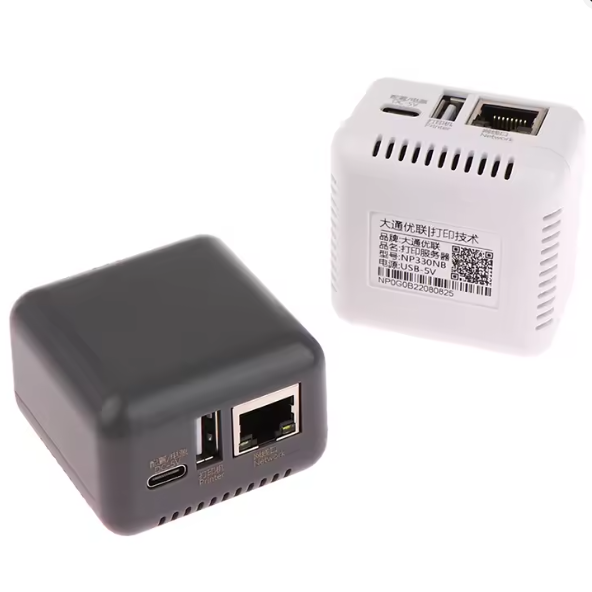 Newtop Mini NP330 USB 2.0 Network Print Server Supports 10/100Mbps RJ45 LAN Port for Android Phones PCs & Printers-in Stock