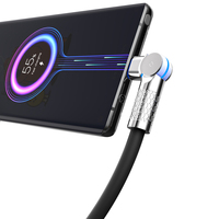 Kabel Data fleksibel pengisian daya cepat dua sisi, konektor rotasi USB C ke USB C