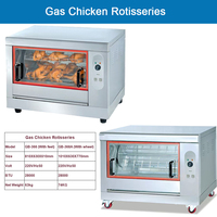 Gril de poulet rotatif électrique de machine de rôtissoire verticale de poulet de gaz commercial d'acier inoxydable de rendement élevé