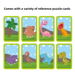 Jeu <span class=keywords><strong>de</strong></span> puzzle magnétique DIY le plus vendu en Amérique du Nord, design dinosaure, 50 pièces, emballage plastique pour nourrissons et jeunes enfants - Product Image 3