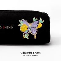 Broche Papillon Coloré en Alliage pour Femme, Style Niche Tendance, Plaqué Argent/Or, Épingle de Costume, Nouveauté 2026