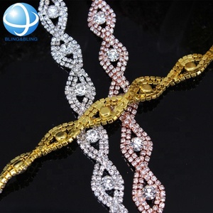 Chaîne en <span class=keywords><strong>strass</strong></span> or et personnalisé, 1 pièce, pour tailler les <span class=keywords><strong>strass</strong></span>, accessoire de vêtement de <span class=keywords><strong>mariage</strong></span>, <span class=keywords><strong>ceinture</strong></span> de taille - Product Image 1