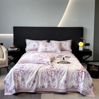 Nouvel ensemble de couette quatre pièces en Lyocell rafraîchissant pour l'été, en soie glacée fine, lavable en machine