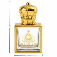 Flacon de parfum de luxe 8 ml, carré, avec cadre doré, bille roll-on, vaporisateur, applicateur, rechargeable, flacon de parfum vintage, emballage cadeau