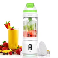 Penghisap Jus Buah Jeruk Pintar Hitam 700ML Portabel Elektrik Pembuat Jus Segar Citrus Blender Portabel 6 Bilah