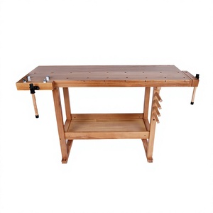 Banc de travail multifonctionnel en bois de hêtre avec étagère de rangement pour atelier scolaire et projets d'artisanat - Product Image 1