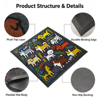 Tapis d'entrée intérieur personnalisé tufté antidérapant avec support en caoutchouc, tapis de sol dense, tapis pour animaux de compagnie avec logo – OEM et ODM acceptés