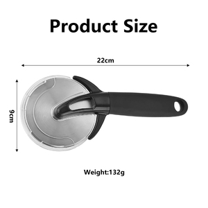 Roulette à <span class=keywords><strong>pizza</strong></span> ergonomique antidérapante de qualité supérieure en acier inoxydable multi-usages avec lame et couvercle en plastique pour découpeuse à <span class=keywords><strong>pizza</strong></span> - Product Image 2
