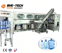Machine de remplissage automatique d'eau potable de 5 gallons ligne de production d'eau à baril de bouteilles en plastique liquide