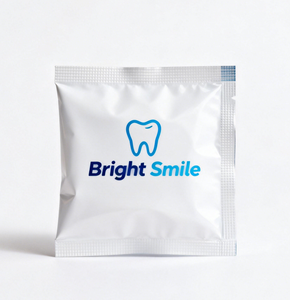 Sachets Mylar personnalisés à trois soudures pour échantillons de papier toilette, tampons, lingettes nettoyantes – Matériau PE/PET recyclable, petit format - Product Image 3