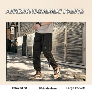 Pantalones Cargo Casuales de Cintura Media para Hombre ANSZKTN, Corte Holgado con Bolsillos Grandes, Pantalones Safari de Alta Calidad para Chico - Product Image 2