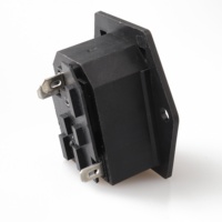 Conector de Enchufe de Corriente Alterna IEC LZ-14-F12 con Fusible, Conexión Eléctrica Estándar Industrial con Puesta a Tierra, 250V 10A 3