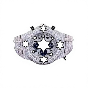 Luxury Men's Stainless Steel <b>Automatic</b> <b>Chronograph</b> Watch with Moissanite Bracelet Irregular Case Sapphire Crystal Dial - Product Image 1