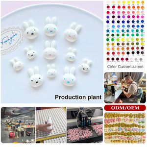 Accessoires de bricolage pour étuis de téléphone de dessin animé de lapin en résine époxy avec un fond plat <span class=keywords><strong>Crocs</strong></span> boucle - Product Image 2