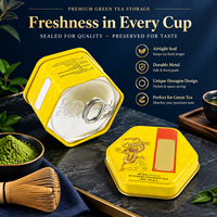 Boîte en métal hexagonale portable JYB, facile à ouvrir, de qualité alimentaire, petite boîte en métal scellée pour le thé, la poudre de matcha, les collations