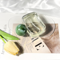 Flacon de parfum rectangulaire plat transparent de luxe 50 ml, contenant cosmétique, vaporisateur, atomiseur, flacons de parfum en verre vides